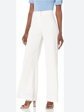 Nanette Lepore CANNOLI White Wide-Leg High-Rise Full Length Pants Size 12